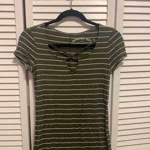 Fun dress with stripes cross front detail